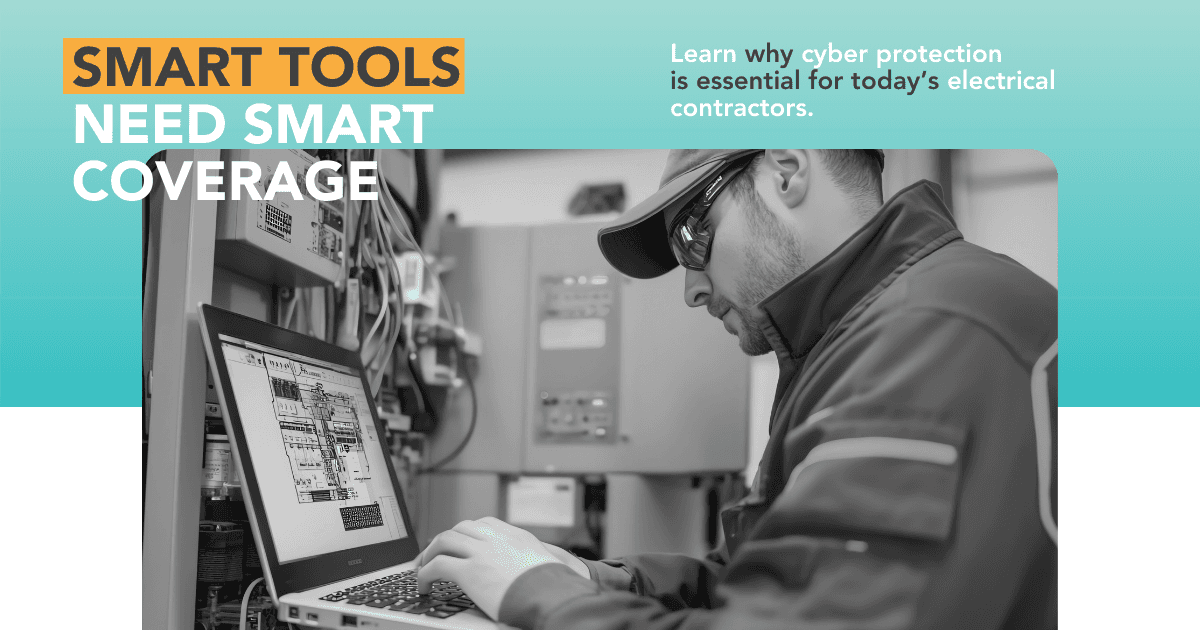 electrical contractor insurance working on a computer