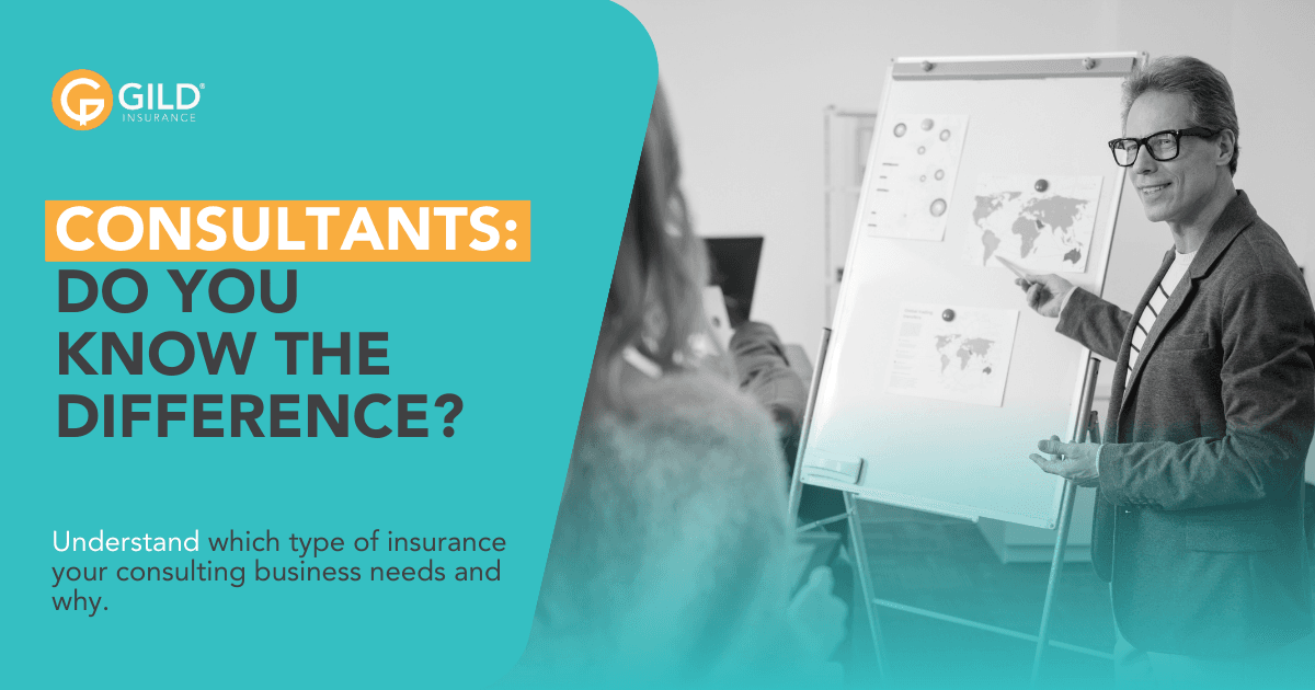 a man giving a presentation about insurance for marketing consultants